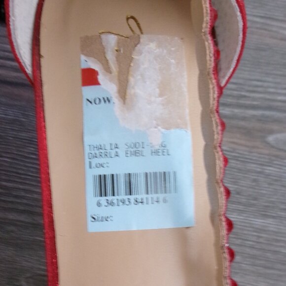 New Thalia Sodi Red Metallic Beaded Strappy DARRLA High Heels Open Toe 11 - Picture 16 of 16
